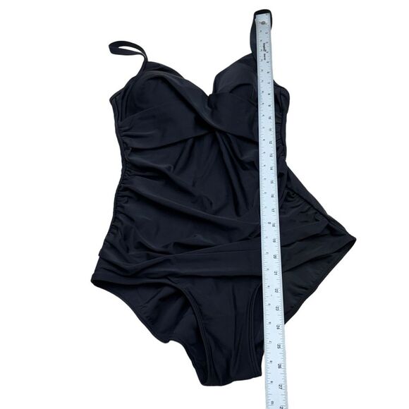 Next Black Rouches One Piece Swimsuit Sz 10 - Picture 3 of 11